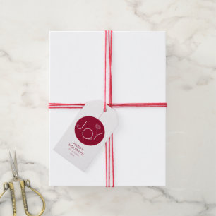 Modernes Joy Red Happy Holidays Gift Tag Geschenkanhänger