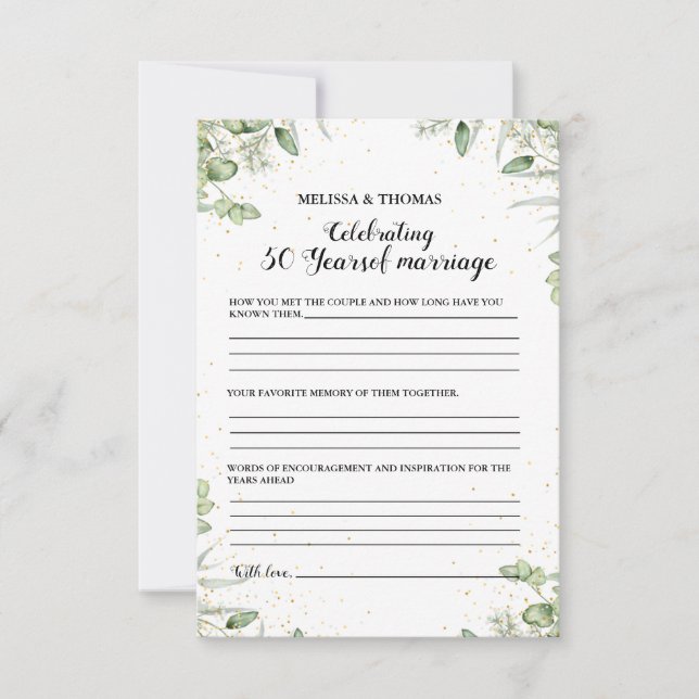 Modernes Jubiläum 50. Hochzeitsfeierspiel Karte (Vorderseite)