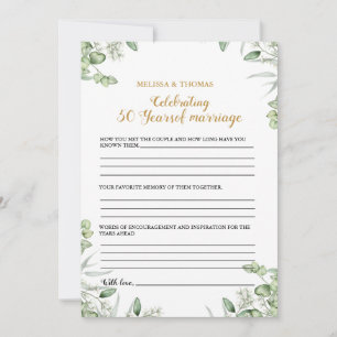 Modernes Jubiläum 50. Hochzeitsfeierspiel Karte