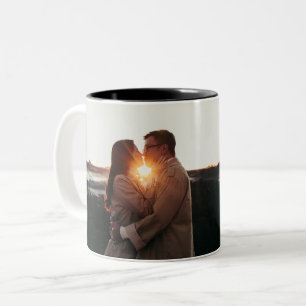 Modernes Jubiläum Foto Liebe Zweifarbige Tasse