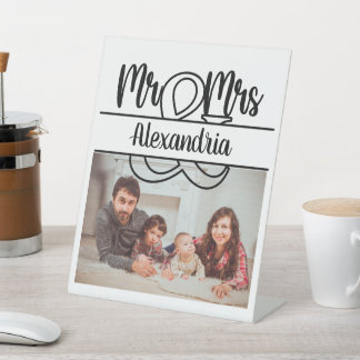 Modernes Jubiläum Foto Mongram Sockelschild