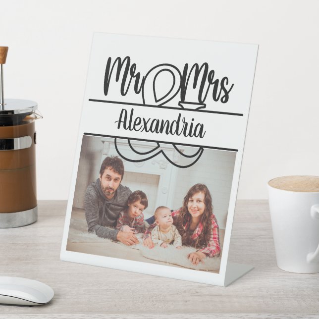 Modernes Jubiläum Foto Mongram Sockelschild (In SItu)