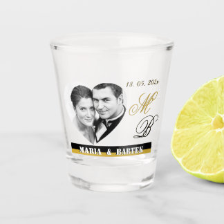 Modernes Jubiläum/Hochzeitshubglas, Foto Schnapsglas