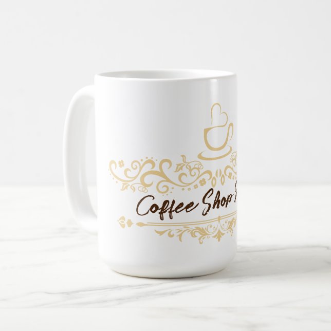 Modernes Kaffeehaus Bakery-Empfang mit eigenem Log Kaffeetasse (Vorderseite Links)