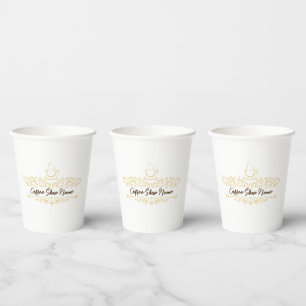 Modernes Kaffeehaus Bakery-Empfang mit eigenem Log Pappbecher