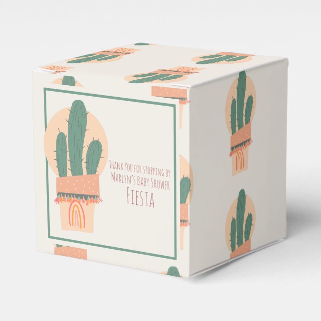 Modernes Kaktus gepunktete Pflanze Gastgeschenk Bo Geschenkschachtel (Vorderseite)