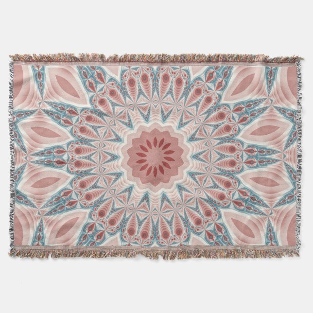 Modernes Kaleidoskop Mandala Fraktal Kunst Decke (Vorderseite)