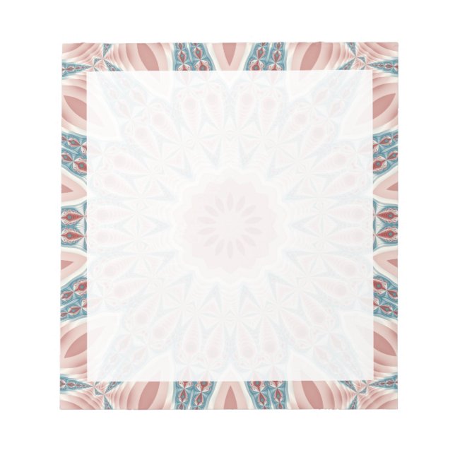 Modernes Kaleidoskop Mandala Fraktal Kunst Notizblock (Vorderseite)
