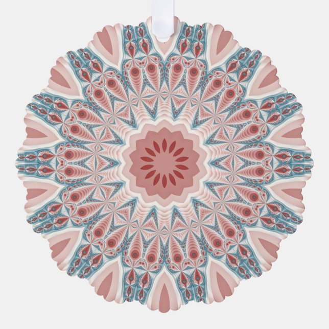 Modernes Kaleidoskop Mandala Fraktal Kunst Ornament Karte (Vorderseite)