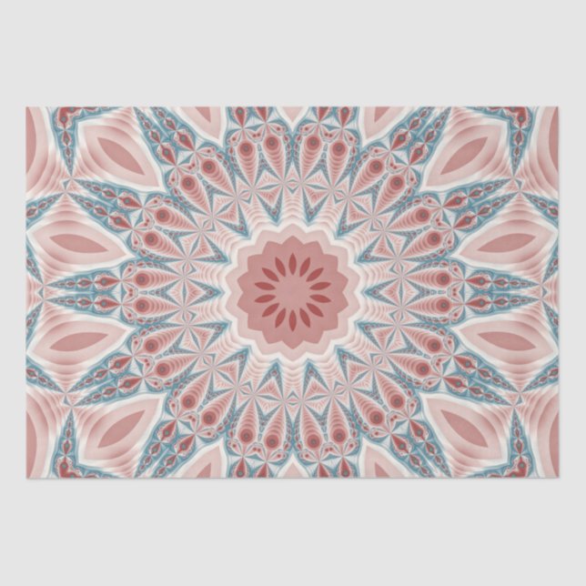 Modernes Kaleidoskop Mandala Fraktal Kunst Seidenpapier (Vorderseite)