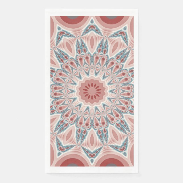 Modernes Kaleidoskop Mandala Fraktal Kunst Serviette (Vorderseite)