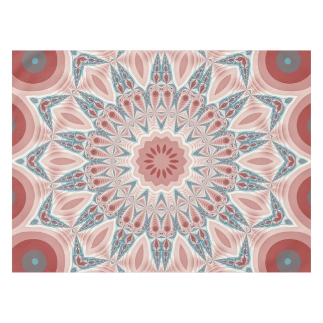 Modernes Kaleidoskop Mandala Fraktal Kunst Tischdecke (Vorderseite (Horizontal))