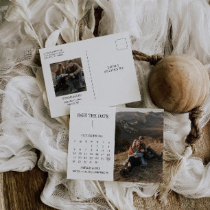 Modernes Kalender Save the Date Foto Postkarte