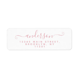 Modernes Kalligrafie-Skript Blush Pink Nachname