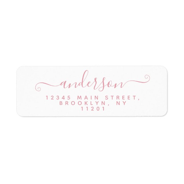 Modernes Kalligrafie-Skript Blush Pink Nachname (Vorne)