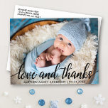 Modernes Kalligrafie-Skript Neue Baby-Liebe und Da Postkarte<br><div class="desc">Modernes Kalligraphie Script Neue Baby Liebe und Danke Foto Vielen Dank Postcard</div>