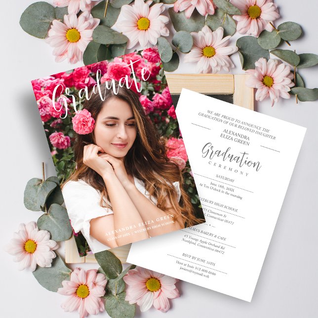 Modernes kalligrafisches Foto Extravagant Minimali Einladung (Von Creator hochgeladen)