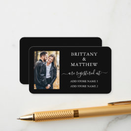 Modernes kalligrafisches Foto Hochzeitsregister Sc Begleitkarte