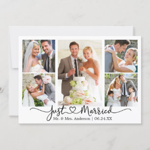 Modernes kalligrafisches Herz Hochzeit 5 Foto Ankündigung