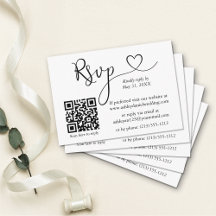 Modernes kalligrafisches Herz QR Wedding RSVP