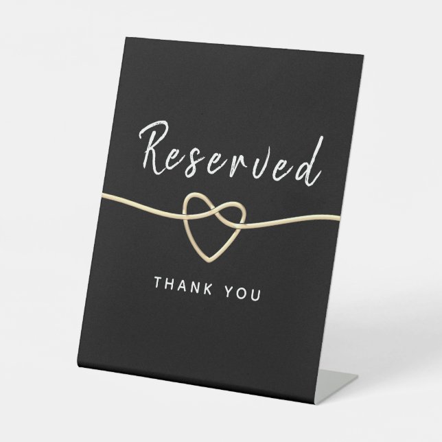 Modernes kalligrafisches Hochzeitshilfszeichen Sockelschild (Vorderseite)