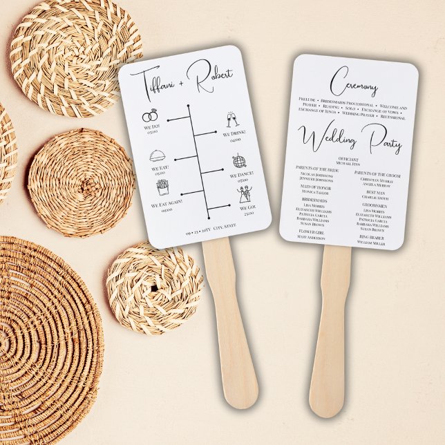 Modernes kalligraphisches Hochzeitsprogramm Fächer (Von Creator hochgeladen)