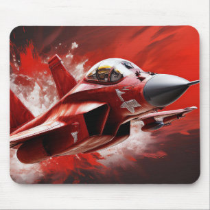 Modernes Kampfjet mit fett rot und weiß Mousepad