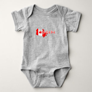 Modernes kanadisches Kanada Art Letter Map Flag So Baby Strampler