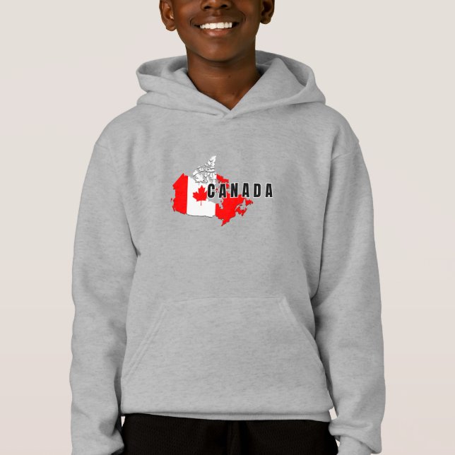 Modernes kanadisches Kanada Art Letter Map Flag So Hoodie (Vorderseite)