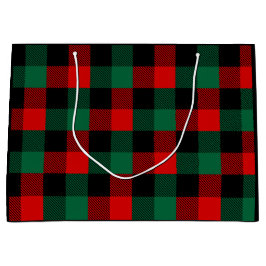 Modernes Kariertes Red Green Christmas Buffalo-Mus Große Geschenktüte