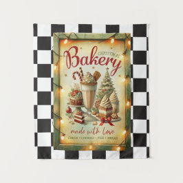 Modernes, kariertes Rustikales Weihnachtsgebäck Wandteppich