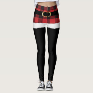 Modernes Kariertes Weihnachtskostüm Niedlich Weih Leggings