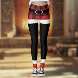 Modernes Kariertes Weihnachtskostüm Niedlich Weihn Leggings<br><div class="desc">Diese niedlichen Leggings sind das perfekte Weihnachtskostüm für Weihnachtsvormittag oder Feiertagen. Modern und trendig mit Buffalo-karierten Details und einem Fake Goldgürtel sind sie sowohl lustig als auch stilvoll!</div>