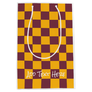 Modernes Karo Team Spirit School Colors Uni Spaß Mittlere Geschenktüte