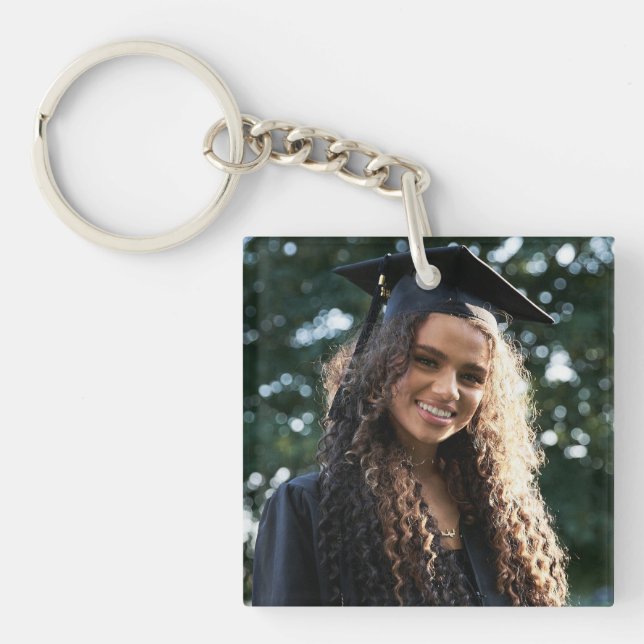 Modernes Keepake Graduate Foto Schlüsselanhänger (Vorderseite)