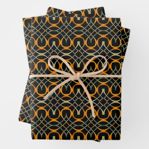 Modernes keltisches Muster aus Metall Geschenkpapier Set
