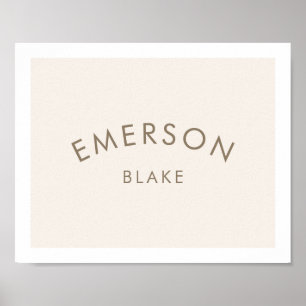 Modernes Kinderzimmer mit Minimalistischem Babynam Poster