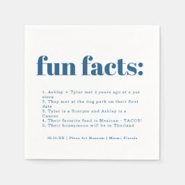 Modernes Klassisches Blau | Fun Facts Wedding Serviette
