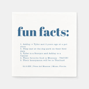Modernes Klassisches Blau Fun Facts Wedding Serviette