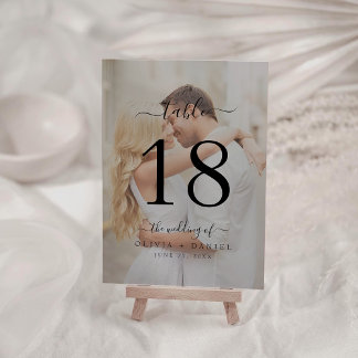 Modernes klassisches Foto für Hochzeiten Tischnummer