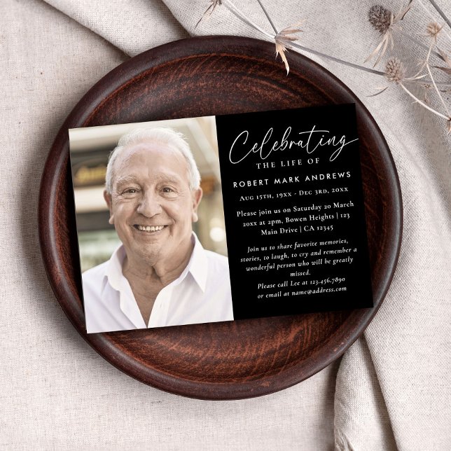 Modernes klassisches Foto - Gedenkfeier zum Leben Einladung (Von Creator hochgeladen)