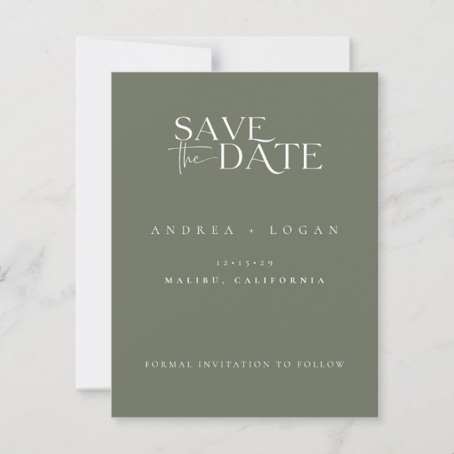 Modernes klassisches Foto Save the Date (Vorderseite)