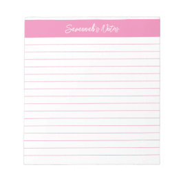 Modernes klassisches Light Pink Script Personalisi Notizblock