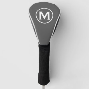 Modernes klassisches Monogramm Grau Golf Headcover