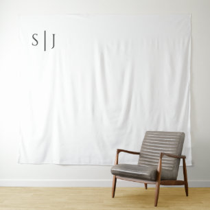 Modernes klassisches Monogramm-Hochzeitsszenario - Wandteppich