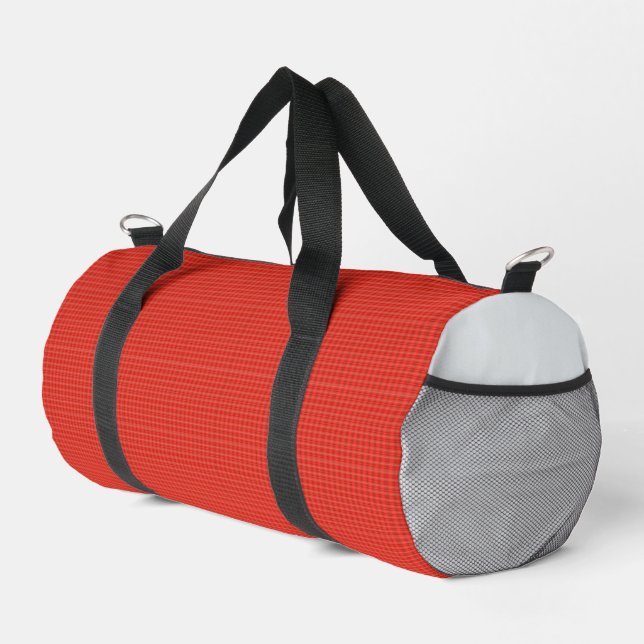 Modernes Klassisches Rot Kariert Duffle Bag (Rechte Ecke)
