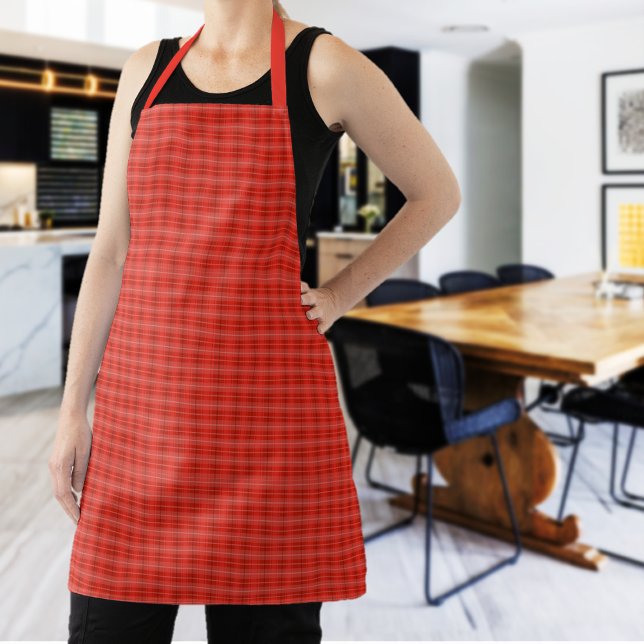 Modernes Klassisches Rot Kariert Schürze (Modern Classic Red Plaid Apron)