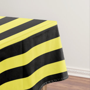Modernes klassisches Schwarz und Gelb gestreift Tischdecke