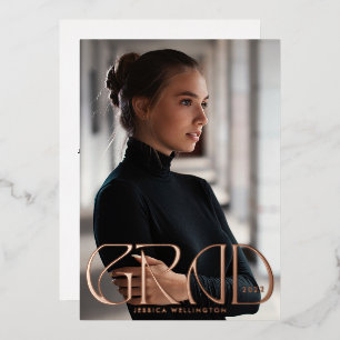 Modernes klassisches Tyopgrafie Graduate Foto 2023 Folieneinladung