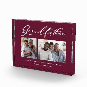 Modernes Kleinstgeschenk für Großvater mit mehrere Fotoblock